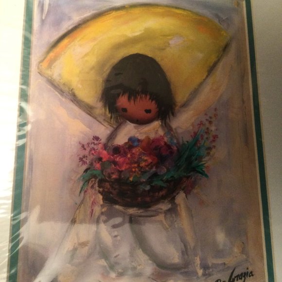 De Grazia Flower Boy Rare SEALED Vintage signed Print 14” x 11” - Picture 3 of 7
